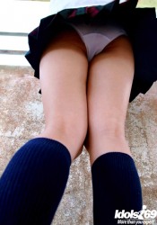 Asian College Schoolgirl In Miniskirt