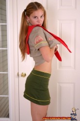 Sexy Teen Schoolgirl Lift Up Her Uniform Skirt