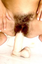 Teen With Hairy Pussy Toys Anal While Posing