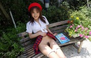 Hottie Japanese Schoolgirl Mihiro Showing Her Panties Upskirt