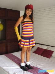 Asian Birthday Girl Joon Mali In Fun Colourful Party Dress