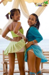 Lily Koh And Joon Mali Have Fun Showing Panties Upskirt