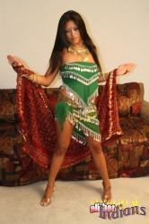 Indian girl in green dress