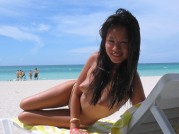 Super Gorgeous Asian Girl Having Fun In The Beach
