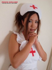 Sexy asian nurse in white panty